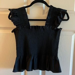 Hill House Black Poplin Nap Dress Top